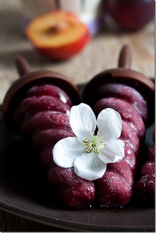 Plum sorbet with red wine