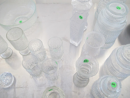 A smattering of glasses in all different textures and shapes.