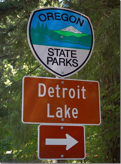 Detroit Lake Sign