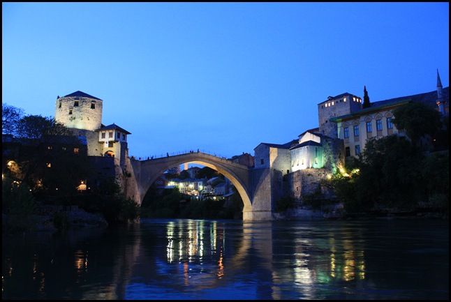 Stari Most at night, Mostar Bosnia and Herzegovina