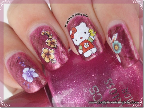 born pretty store water decals flower hello kitty 5