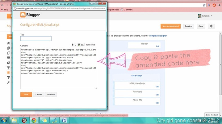 grab code and direct link added to blog