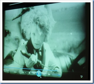 A shot from the big screen for the Laurel and Hardy silent movie that Ron played the background music for live on the Technics GA3 organ. A shot from the big screen for the Laurel and Hardy silent movie that Ron played the background music for live on the Technics GA3 organ.