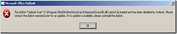 Outlook error