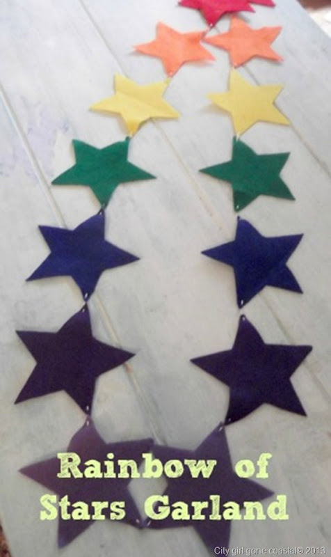 rainbow of stars garland bunting