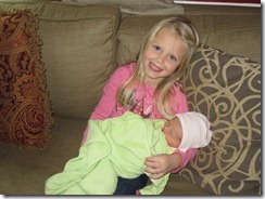 Lauren holding Zoey