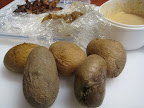 To make the Warm German Potato Salad Shavon first got all of her ingredients in order.