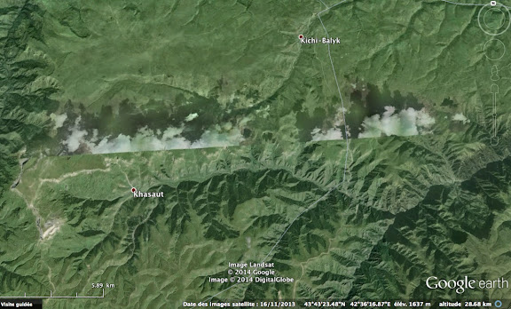 Carte : Khasaut au sud-ouest de Kislovodsk