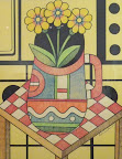 Ken Caperton "Vase Flowers & Abstract" Mixed Media $65 Ken Caperton "Vase Flowers & Abstract" Mixed Media $65
