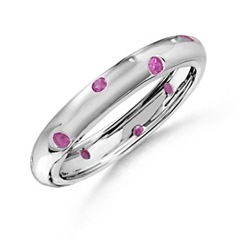 Round Pink Sapphire Eternity Ring