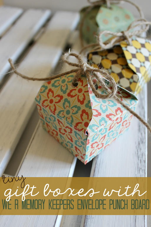 Tiny Gift Boxes with We R Memory Keepers Envelope Punch Board at GingerSnapCrafts.com #wermemorykeepers #spon
