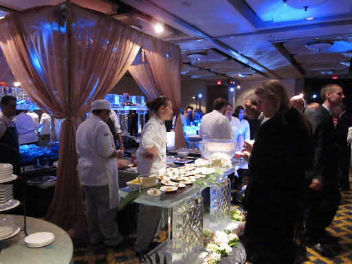 First stop inside the party was a huge raw bar carved in ice that Emeril's chefs had stocked with loads of fresh seafood from the Gulf and beyond.