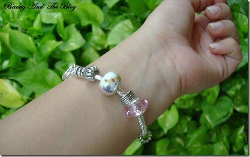 Pink And White Beaded Bracelet From Charm Factory