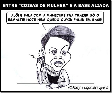 Charge_Harley_Coqueiro_Dilma_Base_Aliada