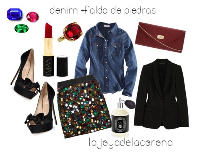 denim negro y piedras denim negro y piedras