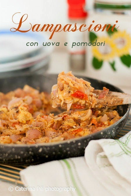 Lampascioni con uova e pomodori Lampascioni con uova e pomodori