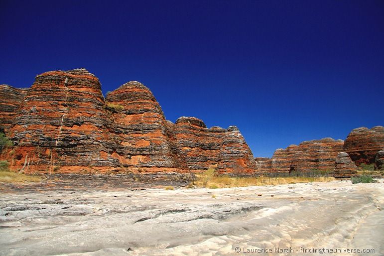 Purnululu bungle bungle rock formation dry river bed Purnululu bungle bungle rock formation dry river bed