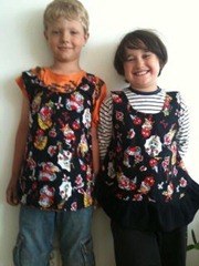 Leo and Texas wearing Ruuthie rock 'n roll