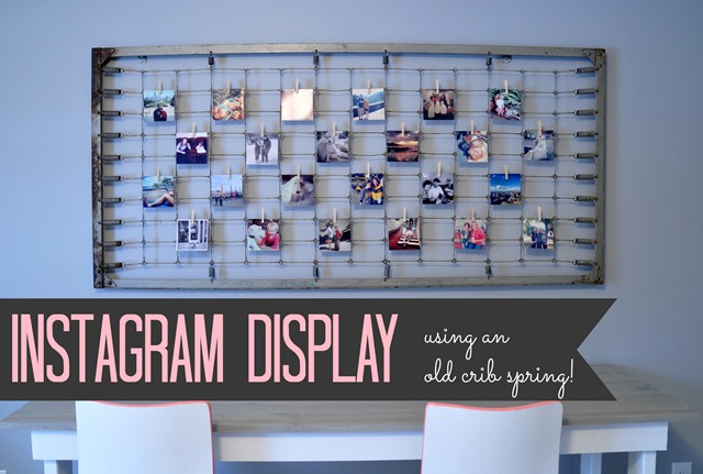 Instagram Photo Display Using an Old Crib Spring