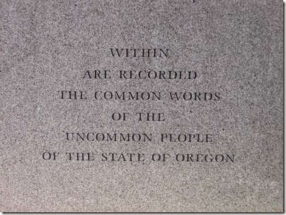 IMG_3414 Inscription at the Oregon State Archive Building in Salem, Oregon on September 9, 2006