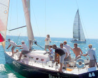 Sheldon Clarke Regatta 2010 / Sheldon Clarke 2010: approaching the first mark, Mojo begins dousing their spinnaker.