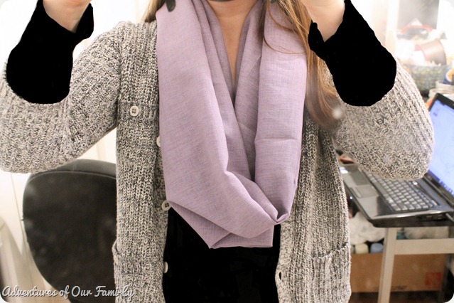 purple diy infinity scarf