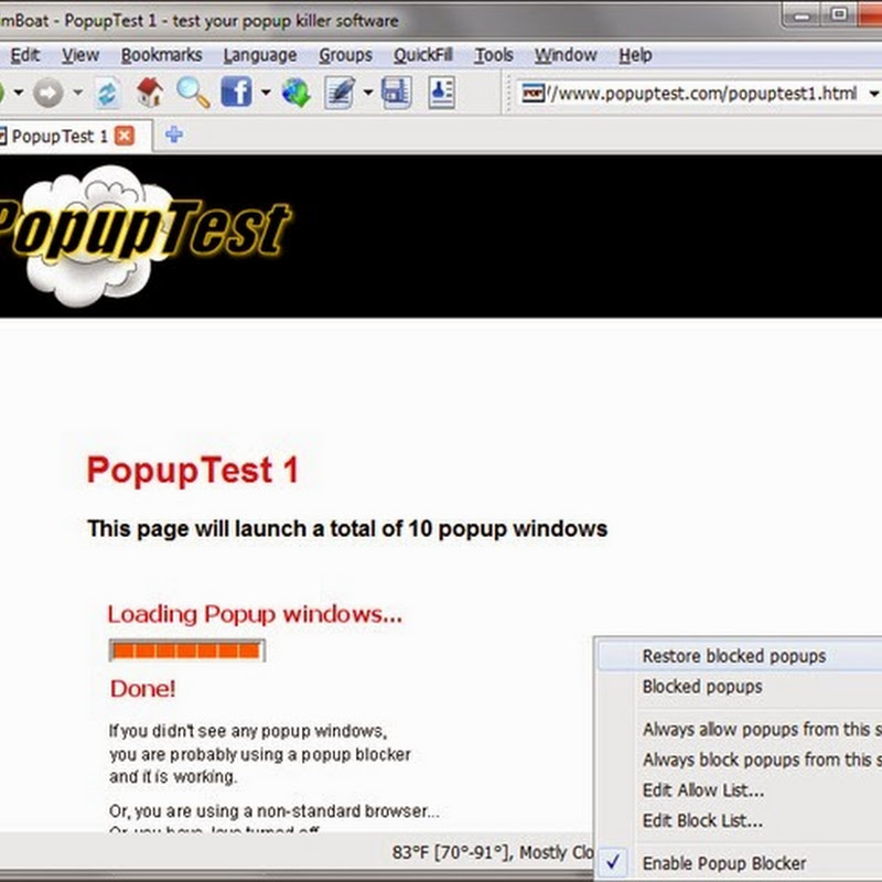 SlimBoat Guide: Kill Popups with Popup Blocker and Popular Web Service Integration.