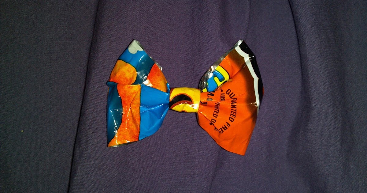MylifeasaB Recycled cheeto bag bow.