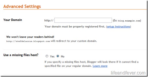 Advanced Settings Custom Domain Blogspot Advanced Settings Custom Domain Blogspot