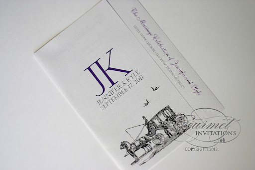 Jennifer's Mackinac Island wedding invitations were designed with iconic 