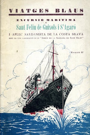 Portada de los panfletos de promoción de los Viatges Blaus