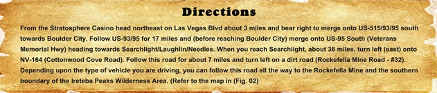 Directions - Ireteba Peaks Wilderness Area