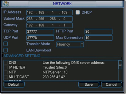 menu network dvr 2