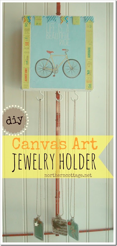 DIY canvas jewelry holder @NorthernCottage.net DIY canvas jewelry holder @NorthernCottage.net