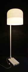 Floor lamp with an acrylic shade and marble base