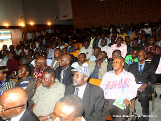Quelques membres de l'opposition Congolaise dans la salle Fatima le 24/8/2011 à Kinshasa. Radio Okapi/ Ph. John Bompengo