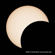 Partial solar eclipse viewed from Mt. Hamilton east of San Jose, California.