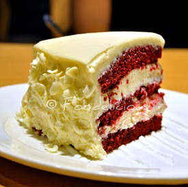 Red velvet cake with cream chesse frosting