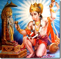 Hanuman worshiping Lord Rama deity