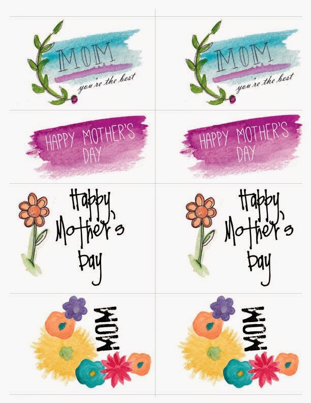 Mother's Day Watercolor Printable Gift Tags