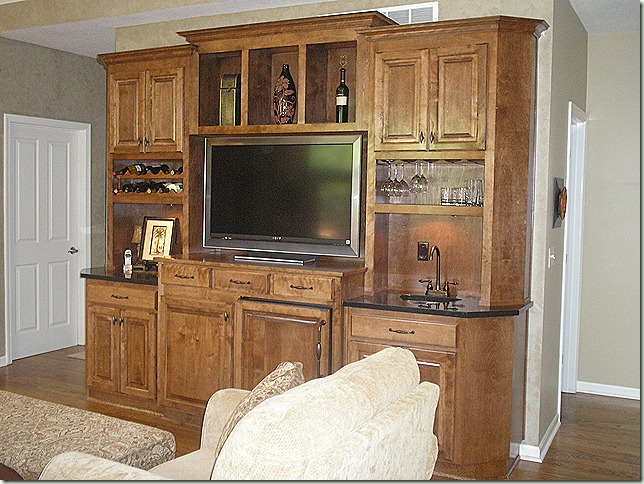 Entertainment Center Bar, countertops, Black Galaxy, granite, copper sink, hearth room, IR repeater