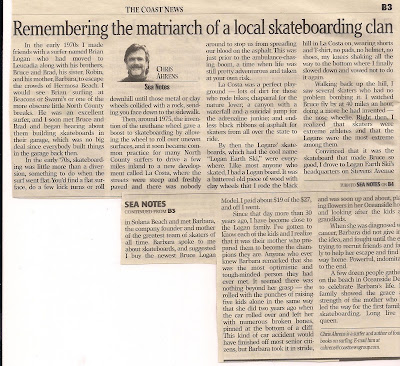 Remembering the Matriarch of a local skateboarding clan By Chris Aherns