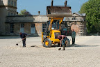 Preparing for the trot up on Thursday outside Badminton House