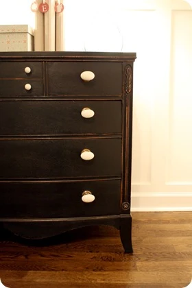 black dresser white oblong knobs