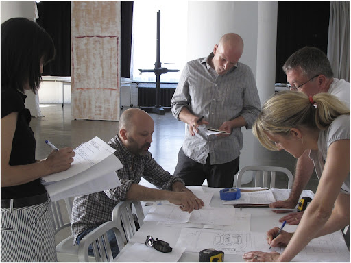 Here is Rebecca with our team planning the shoot.