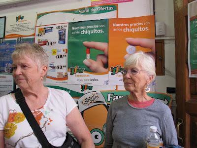 Lorraine and Joyce in the pharmacy