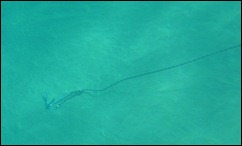 Anchor in crystal clear water