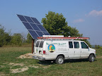 Installation of a top of pole mount solar array north of Sydenham in Holleford in 2007.