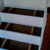 First coat of paint on the new risers