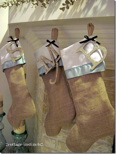burlap stockings via pinterest